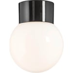 Tak- och vägglampa Classic Glob svart 150 klar opal LED 8W 3000K