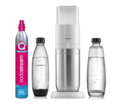 SodaStream Duo Sparkling Water Maker, Sparkling Water Machine & 2x 1L Fizzy Water Bottles, Retro Drinks Maker & BPA-Free Water Bottle, Glass Carafe, 2x Co2 Gas Bottle for Home Carbonated Water