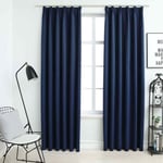 vidaXL Blackout Curtains with Hooks 2 pcs Blue 140x245 cm Home Room Curtain