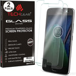 TECHGEAR [2 Pack] GLASS Edition for Moto G5 Plus (XT1687) - Genuine Tempered Glass Screen Protector Guard Covers Compatible with Motorola Moto G5 Plus