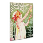 Alphonse Mucha Absinthe Robette Classic Painting Canvas Wall Art Print Ready to Hang, Framed Picture for Living Room Bedroom Home Office Décor, 24x16 Inch (60x40 cm)
