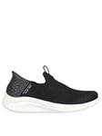 Skechers Wide Fit Ultra Flex 3.0 Smooth Step Slip Ins - Black, Black, Size 4, Women