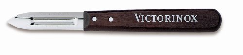 Victorinox Double Edge Potato Peeler with Wooden Handle, Stainless Steel, Brown, 16cm x 2cm