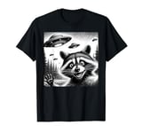 Raccoon UFO Funny Raccoon Selfie with UFOs Alien Men Women T-Shirt