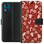 Motorola Moto E13 Svart Plånboksfodral Julmönster