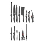 Tower T81521G Essentials 24 Piece Kitchen Knife Set, Stone-Coated Stainless Steel Blades, Grey