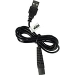 Vhbw - Câble de charge compatible avec Braun Series 3 SmartControl3 TriControl 5720 rasoir - Câble d'alimentation, 120 cm, noir