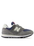 New Balance Kids Boys 574 Trainers - Grey, Grey, Size 12 Younger