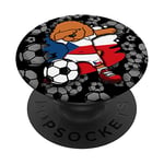 Dabbing Poodle Czech Republic Soccer Fans Jersey Football PopSockets Swappable PopGrip