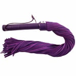 Bondage BDSM Flogger Whip Purple Suede Leather Bound Handle Rouge Garments 