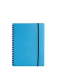 Notesbog A5 plast med spiralryg blå, Büngers 421062