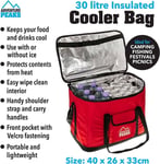 30L Extra Large Cooling Cooler Cool Bag Box Picnic Camping Food Ice Drink Lunch
