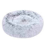 Amazon Basics Lit renforcé en fausse fourrure Doux en forme de donut pour animal domestique, Chien, Lavable en machine, 59 cm, Gris