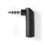 Stereo Audio Adapter | 3.5 mm Hane | 3.5 mm Hona | Nickelplaterad | Vinklat 90° | Metall | Svart | 10 st. | Plastpåse