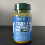 H&B Vitamin B2 Riboflavin 100mg 120 Tablets Healthy Skin Normal Vision Vegan