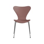 Fritz Hansen Sjuan 3107 stol wild rose, lackad, kromat stålstativ