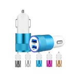 Double Adaptateur Prise Allume Cigare Usb Pour Wiko View 3 Lite Smartphone 2 Ports Voiture Chargeur Universel Couleurs - Bleu