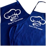Little Secrets Clothing Chef Hat Matching Adult and Kids Cooking Apron Set, (Kids Apron - Blue 7-12 years)