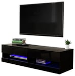 GFW Galicia 120cm LED Wall TV Unit - Black