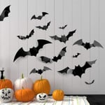 12ST Halloween-dekoration 3D svart PVC-fladdermus Halloween-fest De one size