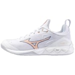 Mizuno Wave Luminous 2 Women's Volleyball Shoes, White/Peach Parfait - 7.5 UK
