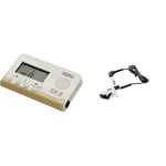 KORG CA-2 Chromatic Digital Tuner for Stringed, Woodwind and Brass Instruments - White & CM-300-WHBK Improved Design Contact Microphone for Clip-Type Tuners - White/Black