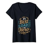 Womens "Best Dad , dad my hero tee Father's Day Special" 2024 V-Neck T-Shirt