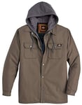 Dickies Men's Fleece Hooded Duck Shirt Jacket With Hydroshield Work Utility Outerwear, Mushroom, XL UK
