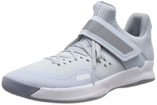 PUMA Unisex Adults’ Rise XT Netfit 2 Futsal Shoes, Grey Dawn Heather White-Tradewinds, 11 UK 46 EU