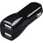 Hama Chargeur USB de voiture "Universal" (1 pièce, 2 ports USB, fiche allume-cigare, entrée de 12 V, sortie de 5 V et 2,1 A) Noir