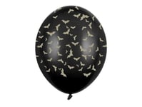 Svarta Ballonger Med Fladdermöss, 6 St