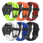 MoKo Watch Strap Compatible with Garmin Fenix 3, [6 PACK] Soft Silicone Replacement Sport Wristband for Fenix 3 HR/Fenix 5X/5X Plus/Tactix Charlie/Descent Mk1/Quatix 3, Multi Colors