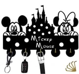 Mickey Mouse Disney Door Hooks,Disney Mickey Mouse Cartoon Animation Coat Hooks,Key Holder,Key Hanger For Wall、Entryway And Living Room -Unigue Gift-5 Hooks-20LB(Max)
