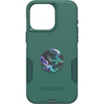 OtterBox Bundle iPhone 15 Pro MAX (Only) Commuter Series Case - (GET YOUR GREENS) + PopSockets PopGrip - (OIL AGATE), Slim & Tough, Pocket-Friendly, With Port Protection, PopGrip Included