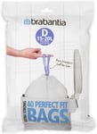 Brabantia IdealFit Bin Liners (Size D/15-20 Litre) Ideal Quality Thick Plastic 