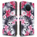For Nokia X10 5G Leather Phone Case, Magnetic Closure Full Protection Book Folio Design, Wallet Case Cover [Card Slots] and [Kickstand] For Nokia X10 5G (6.67") - Flower Print