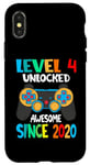 iPhone X/XS Level 4 Unlocked Awesome Since 2020-4th Birthday Gamer Case