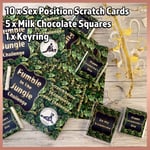 Valentines Day GIFT SET - Sex Position Scratch Cards, Milk Chocolates + Keyring