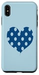 Coque pour iPhone XS Max Couleur bleue classique de l'année 2020 grand cœur bleu à pois
