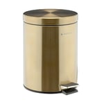 Gold Pedal Bin 5L w/ Lid and Removable Inner Bucket for Bathroom Kitchen Office