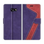 MOBESV Samsung Galaxy A5 2017 Case, Phone Case For Samsung Galaxy A5 2017, Samsung Galaxy A5 2017 Phone Cover, Flip Wallet Case for Samsung Galaxy A5 2017 Phone Case, Violet/Red
