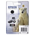 Genuine Epson 26XL Polar Bear Black Original Ink Cartridge, T2621, C13T26214012