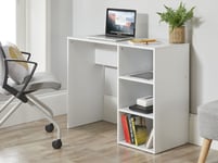 White Home Office Computer Desk PC Laptop Storage Shelves Furniture Study