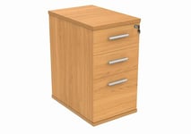 Office Hippo Heavy Duty Pedestal, Lockable Filing Cabinet Office Storage, A4/Foolscap, Wood, Norwegian Beech, 60 cm Deep