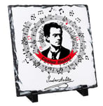 Teesquare1st Gustav Mahler - Rock Slate Photo/Slate Photo Gifts/Picture Plaque with Stand Desk/Decor Ornament/Gift Ideas
