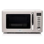 Haden Cotswold 800W Microwave Oven - 20L Capacity - 5 Power Levels Digital Microwave - 60 Min Timer, Easy To Clean, Defrost/Express Function, Stainless Steel Countertop Microwave - Putty