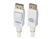 Startech.Com 10Ft White Vesa Certified Displayport 1.2 Cable With Latches - Displayport-Kabel - Displayport (Hane) Spärrad Till Displayport (Hane) Spärrad - Displayport 1.2 - 3 M - 4K60hz Stöd, 2K144hz Stöd, 1080P Stöd 240 Hz, Halogenfri, Passiv - V