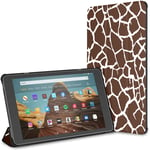 Case For Giraffe Repeating Brown White Fire Hd 10 Tablet (9th/7th Generation, 2019/2017 Release) Case For New Kindle Fire 10 Hd Kindle Fire Stand Case Auto Wake/sleep For 10.1 Inch Tablet