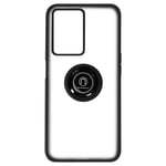 Oppo A77 / A57 / A57s Case Bi-material Metallic Ring Video Stand Black