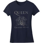 Queen Womens/Ladies Greatest Hits II Skinny T-Shirt - XL